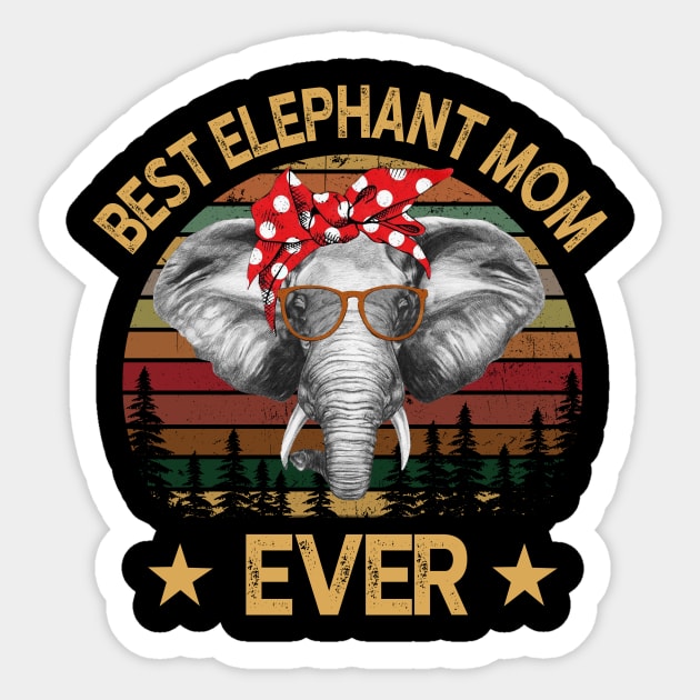 Best Elephant Mom Ever Sticker by gotravele store